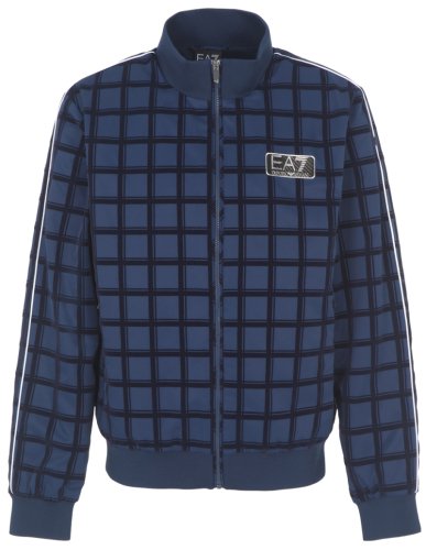 EA7 Man Woven Bomber Jacket - blue check