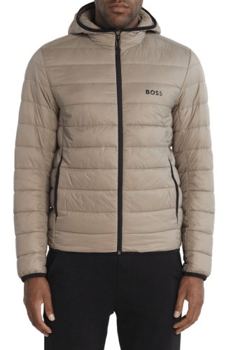 Boss Water-Repellent Puffer Jacket With Branded Trims - light/pastel green