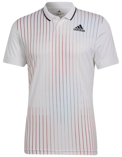 Adidas Melbourne Polo M - white/legacy burgundy/sky rush