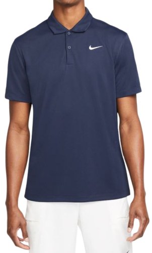 Nike Men's Court Dri-Fit Solid Polo - obsidian/white