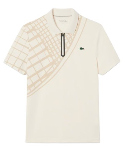 Lacoste Ultra Dry Printed Slim Fit Tennis - ecru white