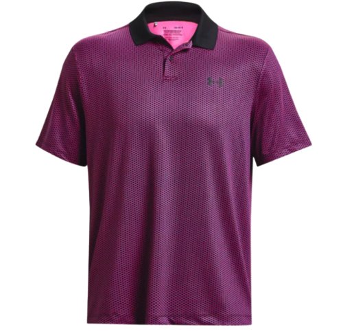 Under armour Men's UA Performance 3.0 Printed Polo - black/rebel pink