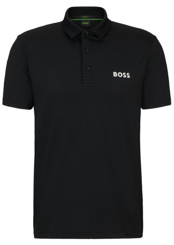 Boss Paddytech Degrad&eacute;-Jacquard Polo Shirt - black