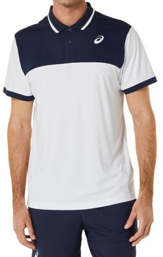 Asics Court Polo Shirt - brilliant white/midnight