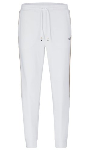 Boss x Matteo Berrettini Tracksuit Bottoms with Stripes and Logo - white