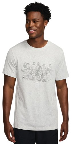 Nike Court Dri-Fit Printed T-Shirt - grey heather