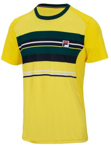 Fila T-Shirt Sean - buttercup/deep teal/teal stripe