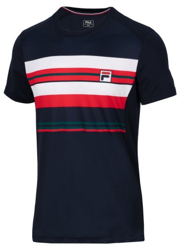 T-Shirt Sean - fila navy/white/fila red stripe