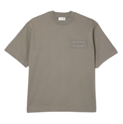 Lacoste Embroidered Loose Fit Cotton T-shirt - grey