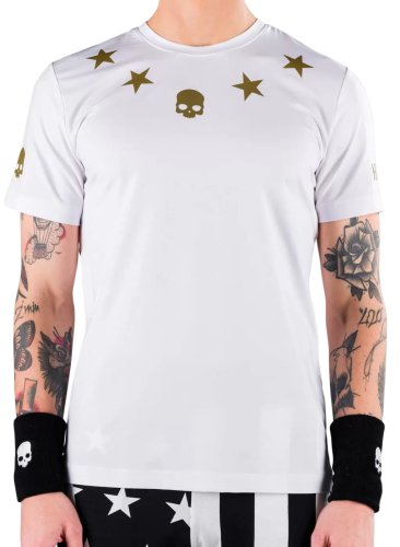 Hydrogen Star Tech Tee Man - white/gold
