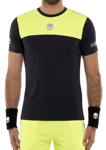 Hydrogen Block Color Tech T-Shirt - blue navy/fluo yellow