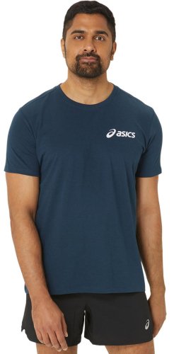 Asics Chest Logo Short Sleeve T-Shirt - french blue/briliant white