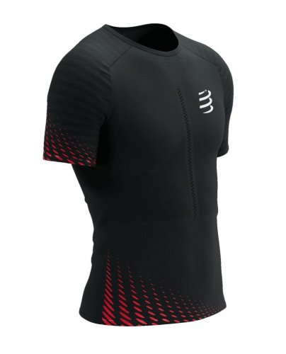 Compressport Racing SS Tshirt - black/high risk red