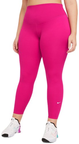 Nike One Dri-Fit Mid-Rise Tight - fireberry/white