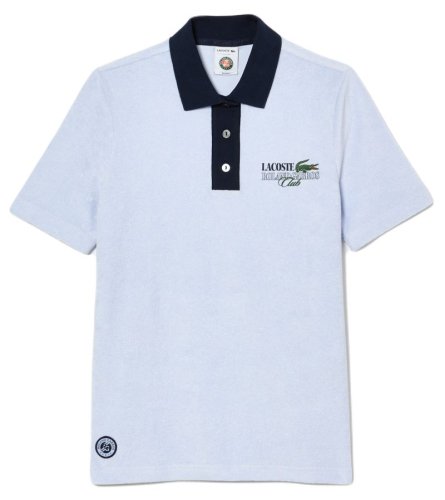 Lacoste Roland Garros Edition Terry Knit Tennis Polo Shirt - light blue/navy blue