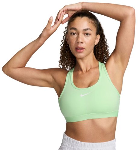 Nike Swoosh Medium Support Non-Padded Sports Bra - vapor green/white