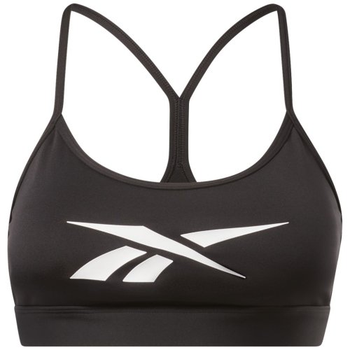 Reebok Lux Skinny Strap Medium Support Sports Bra - black