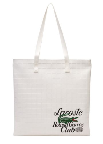 Lacoste x Roland Garros Edition Check Print Tote Bag - white