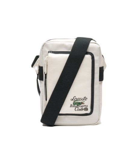 Lacoste Roland Garros Edition Contrast Print Vertical Messenger Bag - farine sinople