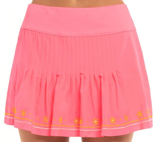 Lucky in love Embroidery Long Stitch Around Skirt - neon pink