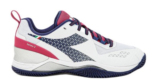 Diadora Blushield Torneo 2 Clay - white/blue print/pink yarrow