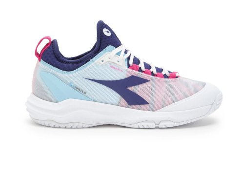 Diadora Speed Blushield Fly 4 + AG - white/blue print/pink yarr