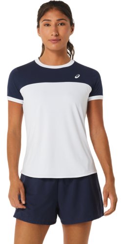 Asics Court Short Sleeve Top - brilliant white/midnight