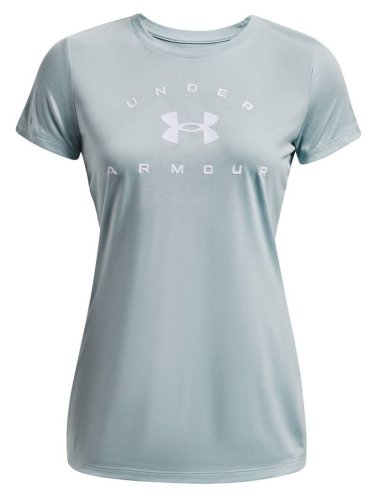 Under armour Women's UA Tech&trade; Solid Logo Arch Short Sleeve - breaker blue/white