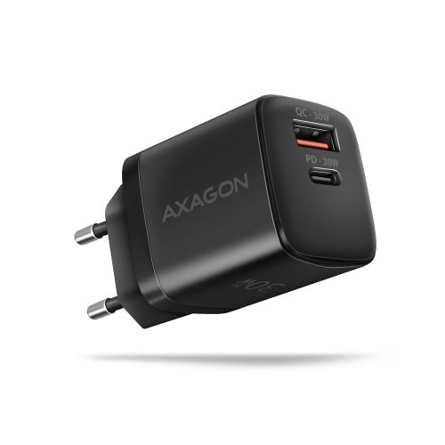 Axagon MOBILE CHARGER WALL USB 30W/2PORT BLACK ACU-PQ30