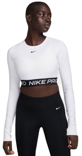 Nike Pro 365 Dri-Fit Cropped Long-Sleeve Top - white/black