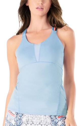 Lucky in love Snake Rattle N'Roll Triple Strap Tank W/Bra - cloud