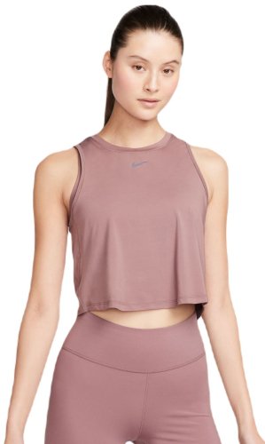 Nike One Classic Dri-Fit Cropped Tank Top - smokey mauve/black