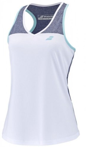 Babolat Play Tank Top Woman - white/blue heather