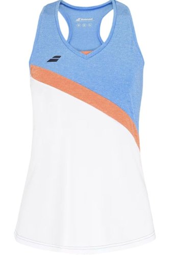 Babolat Play Tank Top Woman - white/blithe blue hthr
