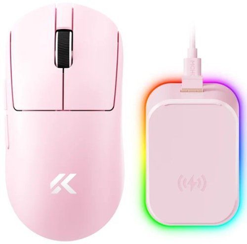 Mchose A7 Ultra Plus V2 Wireless Mouse | 2.4GHz, BT | 500 mAh | Pink