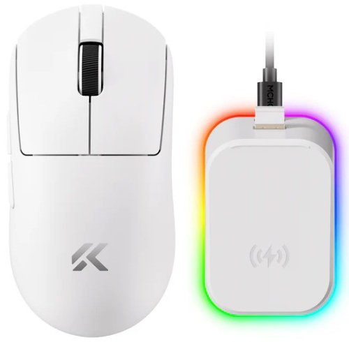 Mchose A7 Ultra Plus V2 Wireless Mouse | 2.4GHz, BT | 500 mAh | White