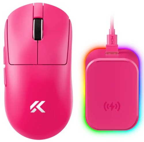 Mchose A7 Ultra Plus V2 Wireless Mouse | 2.4GHz, BT | 500 mAh | Rose Red