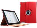 Apple iPad 2 3 4 leather rotate case cover stand red maks