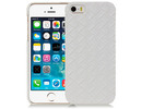 Apple iPhone 5/5S Diamond Weave Protective Leather Back Case Cover White maks