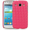 Samsung i8260 Galaxy Core Diamond Weave Leather Back Case Cover Pink Red maks 