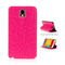 Samsung N9005 Galaxy Note 3 Vintage Design Leather Wallet Case Stand Cover Hot Pink Red maks