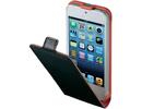 Apple iPhone 5/5S Real Leather Hama Flip Guard Case Cover Mobile Phone Window Black Red maks