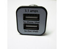 Apple iPod iPad iPhone 3/4/4S 2-PORT auto lādētājs adapteris  