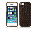 Apple iPhone 5/5S Diamond Weave Design Leather Back Case Cover Black Brown maks
