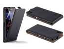 Sony Xperia Z1 Real Genuine Leather Slim Flip Case Cover Black maks