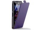 Sony Xperia Z1 Real Genuine Leather Slim Flip Case Cover Purple maks