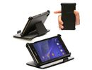 Sony Xperia Z2 D6503 Premium Leather Ultra Slim Wallet Case Stand Cover Black maks