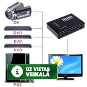 5 Port HDMI Full HD 1080P 3D HDTV Multi Display Auto Switch Switcher Hub Splitter Remote Control DVD/TV/PS3