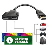 HDMI Splitter Male to Female Cable 1080P Adapter Converter HDTV 1 Input 2 Output