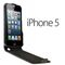 Apple iPhone 5 Slim Executive Leather Flip Case Cover Black maks